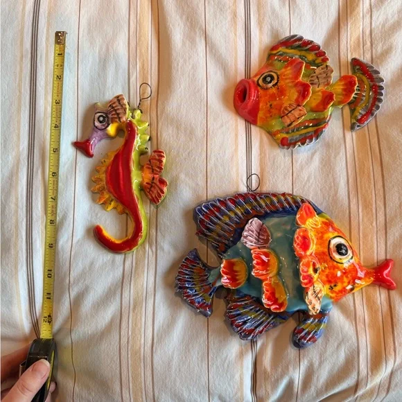 Set of 3 Vintage Italian Ceramic Fish - MCM Wall Art